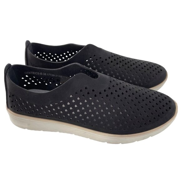 Flexus by Spring Step Centrics Slip On Sneaker Size 38 Perforated Black Comfort - Picture 1 of 9
